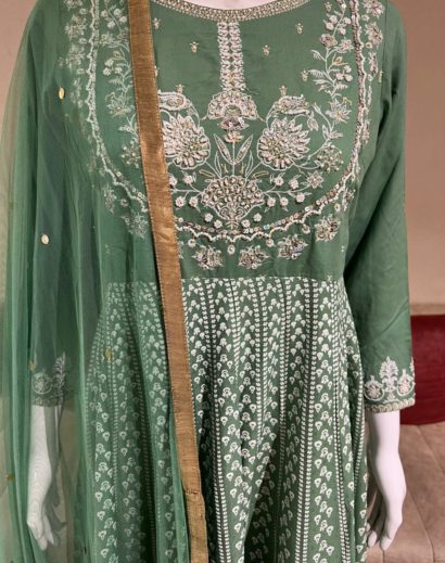 Green Cotton One Piece Gown