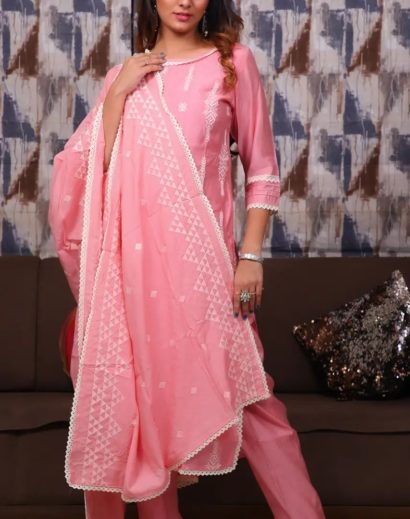 Muslin Silk Kurta Suit with Dupatta