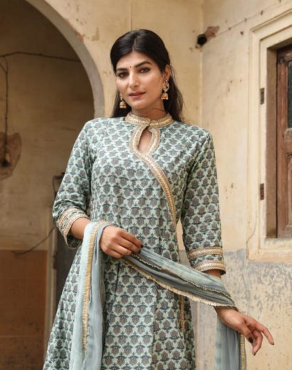 Anrakha Style Cotton Anarkali Suit