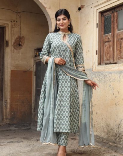 Anrakha Style Cotton Anarkali Suit