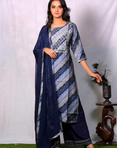 Bandhej printed Muslin Palazzo set