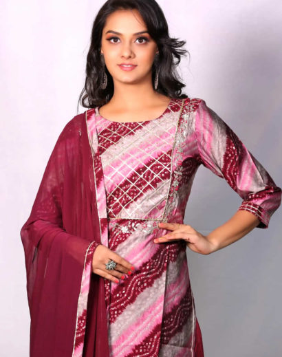 Bandhej printed Muslin Palazzo set